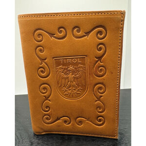 Brown leather vintage Tirol pouch, purse passport wallet